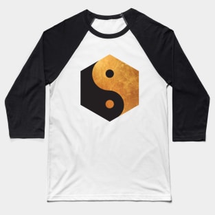 Yin Yang Zen Meditation Yoga Gold Black Baseball T-Shirt